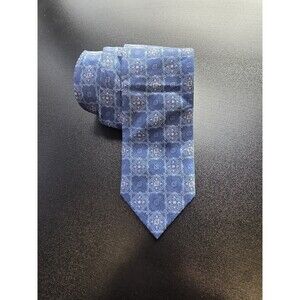 NWT David Donahue Men's Handmade Necktie 100% Silk Red/Blue Paisley Pattern USA